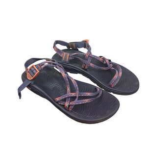 Chaco ZX2 Womens 12 Sport Hiking Sandals Navy Orange Strappy Outdoor Comfort